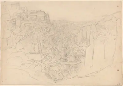 Fortified Castle Above a Narrow Valley