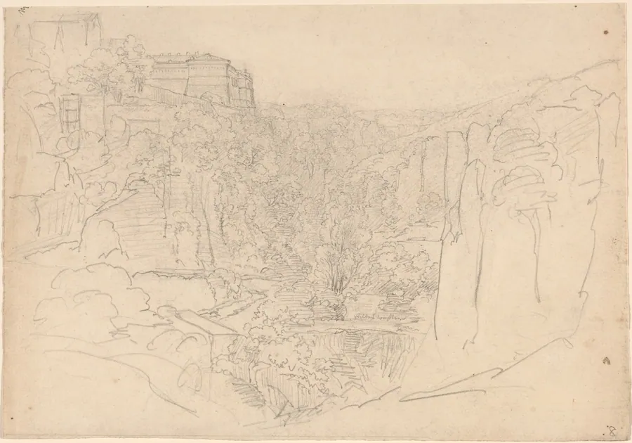 Fortified Castle Above a Narrow Valley by Friedrich Salathé