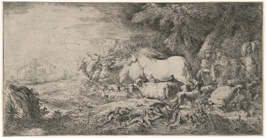 The Animals Going toward the Ark by Giovanni Benedetto Castiglione