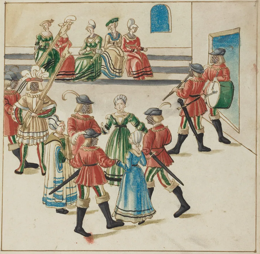 Three Couples in a Circle Dance by German 16th Century