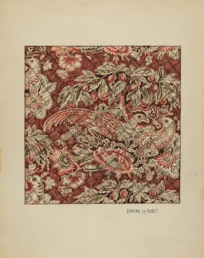 Quilted Chintz Coverlet