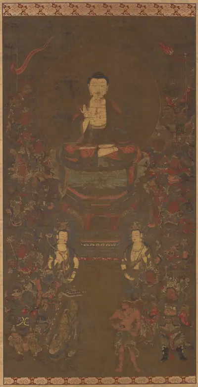 Shakyamuni with the Sixteen Benevolent Deities