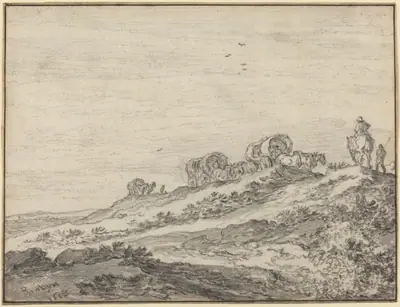 Travellers along the Crest of a Hill