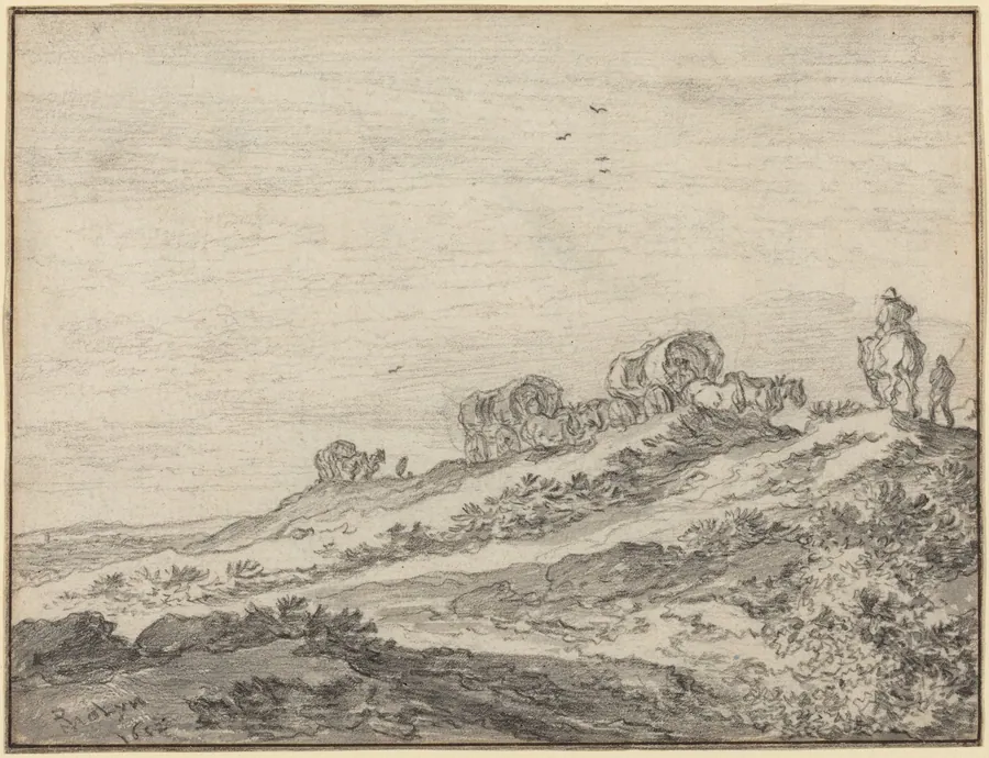 Travellers along the Crest of a Hill by Pieter Molijn