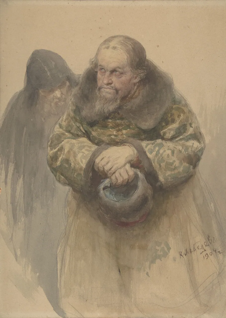 Two Russian Men by Klavdy Vasilyevich Lebedev