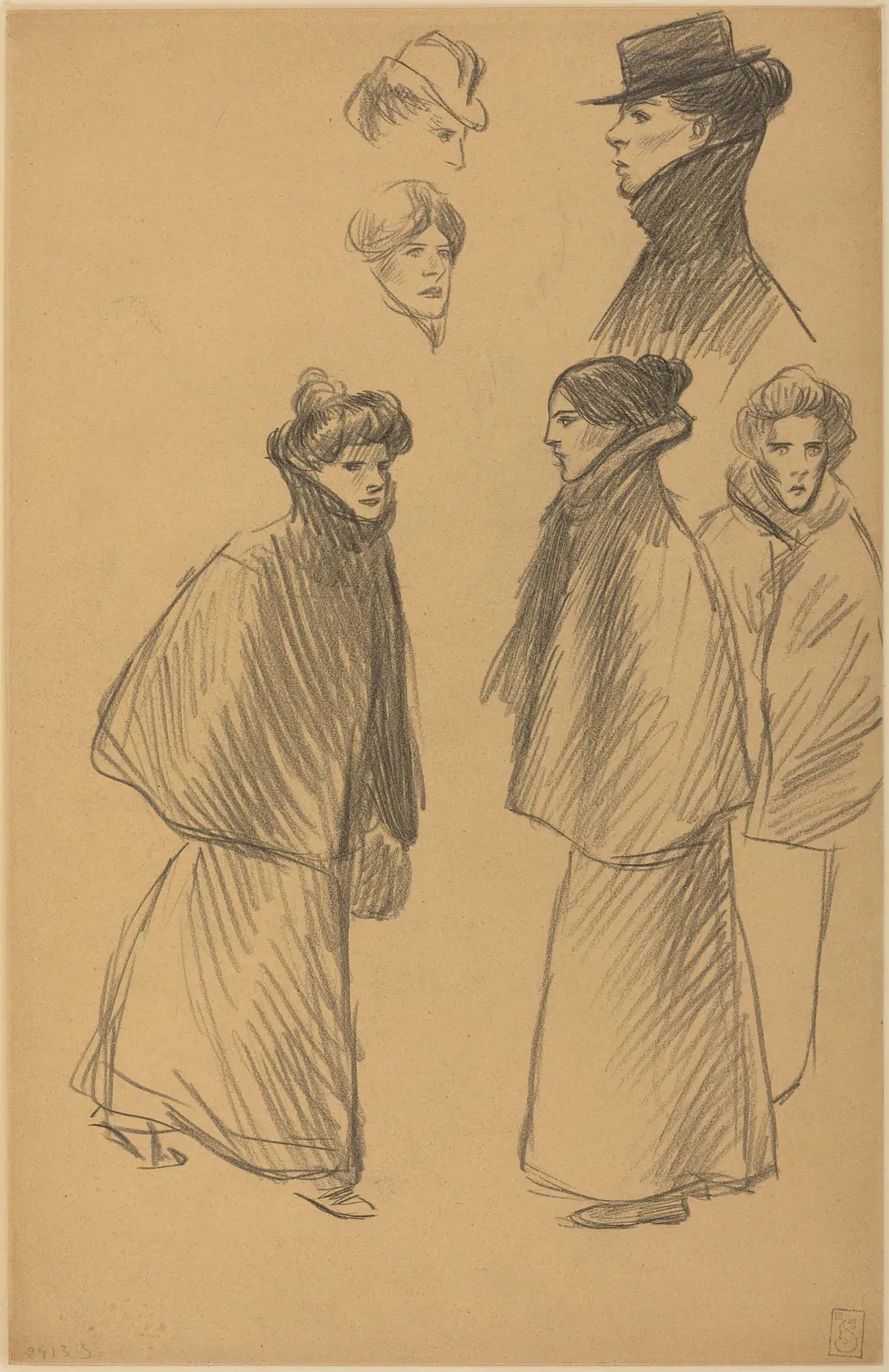 Figure Studies [recto] by Théophile Alexandre Steinlen