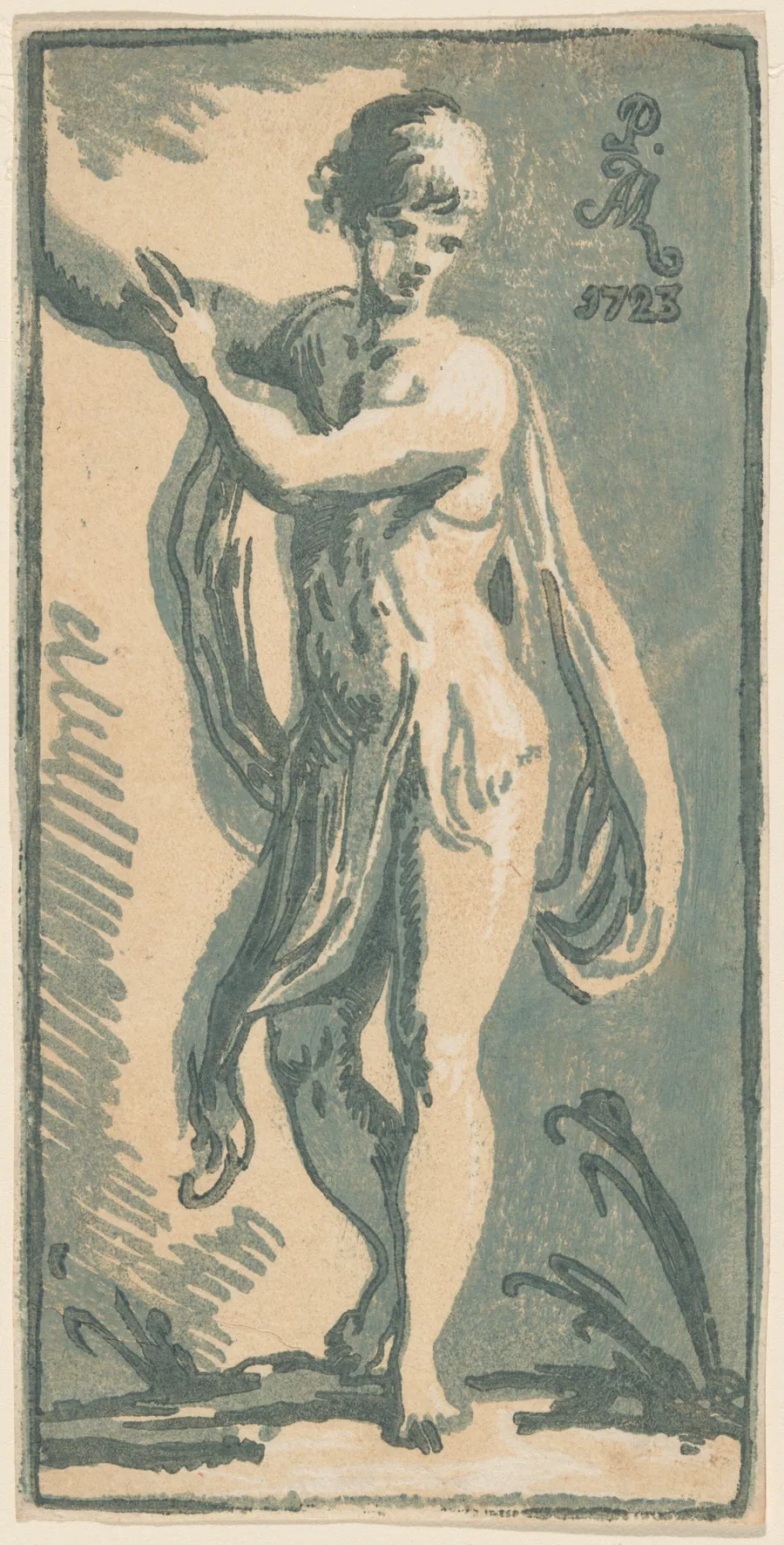 A Standing Youth Gesturing to His Right by Anton Maria Zanetti I
