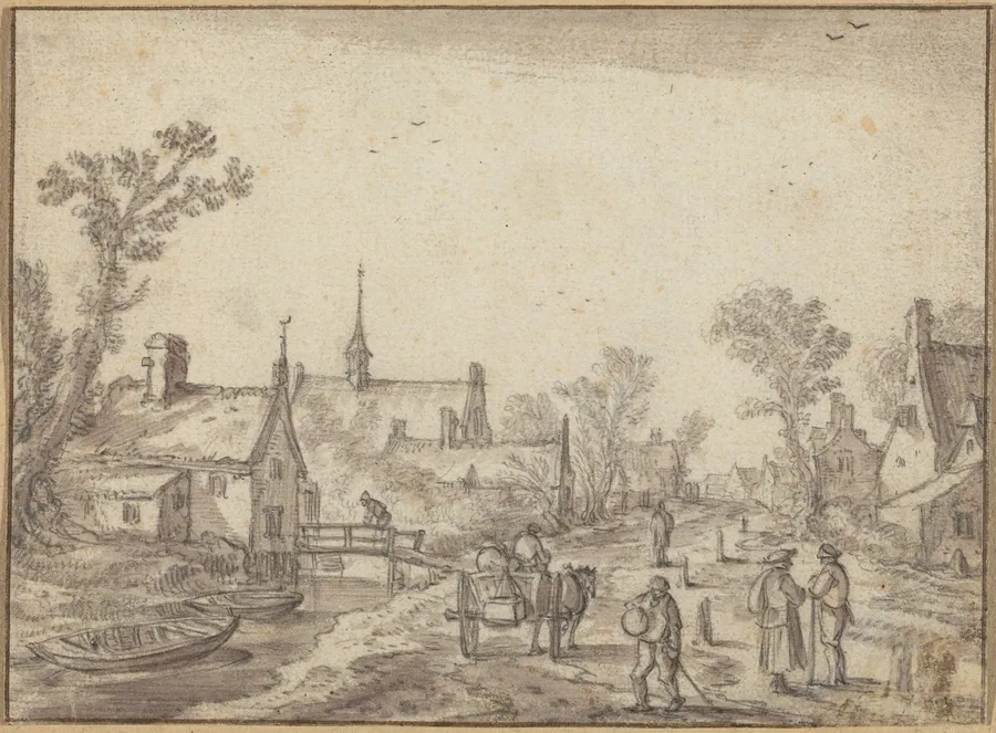The Village Street by Esaias van de Velde I