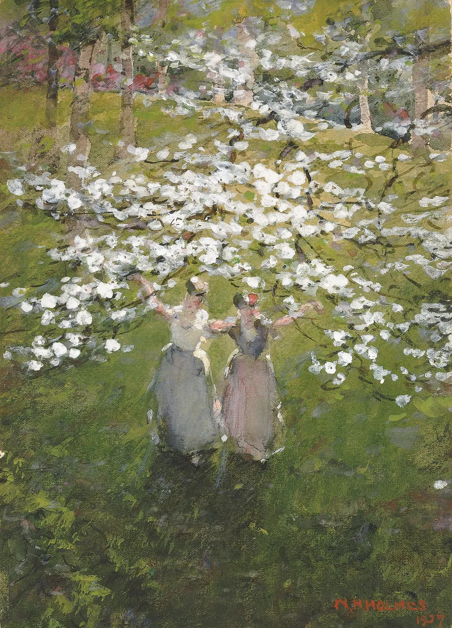 Blossoms by William Henry Holmes, born Cadiz, OH 1846-died Royal Oak, MI 1933