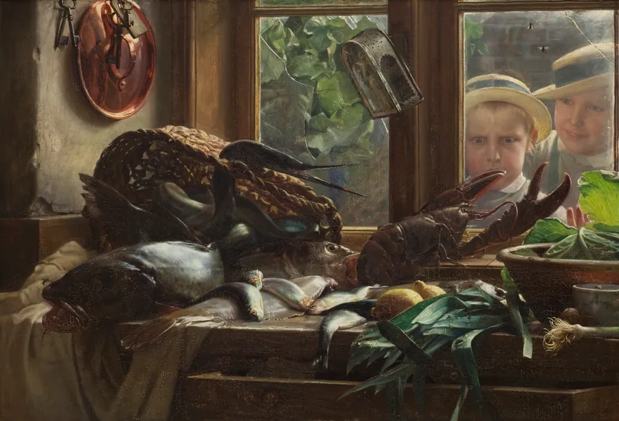 Et køkkenbord by Carl Bloch