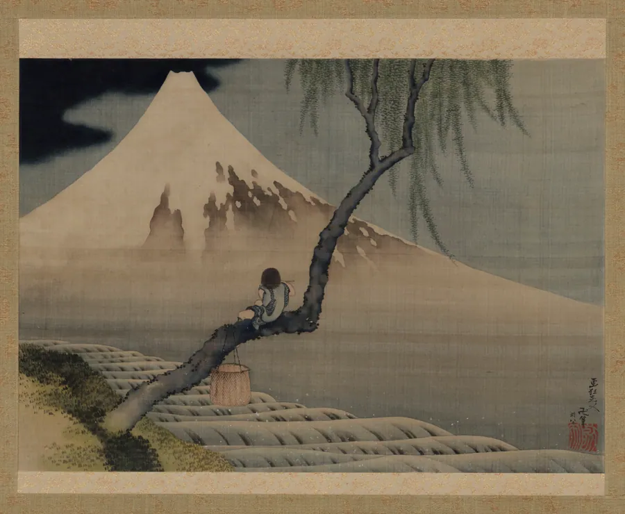 Boy Viewing Mount Fuji by Katsushika Hokusai 葛飾北斎 (1760-1849)