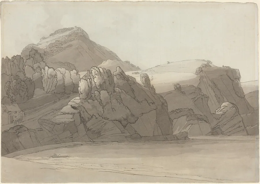 A Rocky Shore at Coombmartin, Devon (Combe Martin Bay) by Francis Towne
