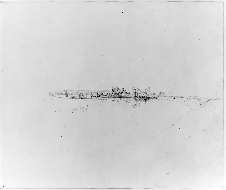 Factories on the Shoreline (from Sketchbook) by John William Casilear