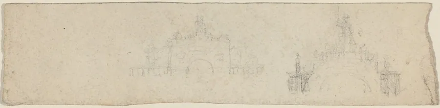Studies for a Triumphal Arch Surmounted by Britannia [recto and verso] by John Flaxman