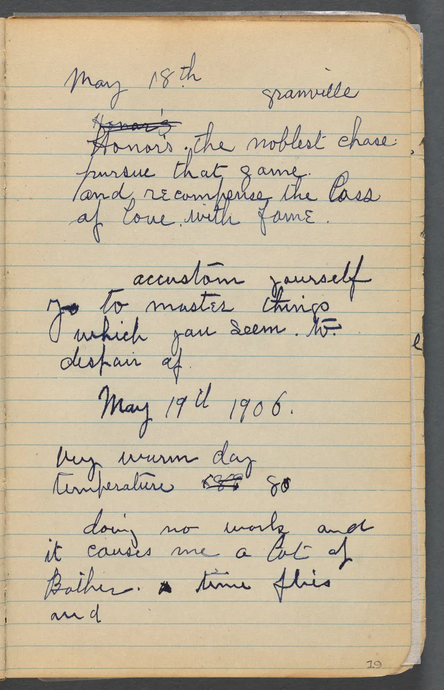 Sketchbook, page 019: Notes by Maurice Prendergast