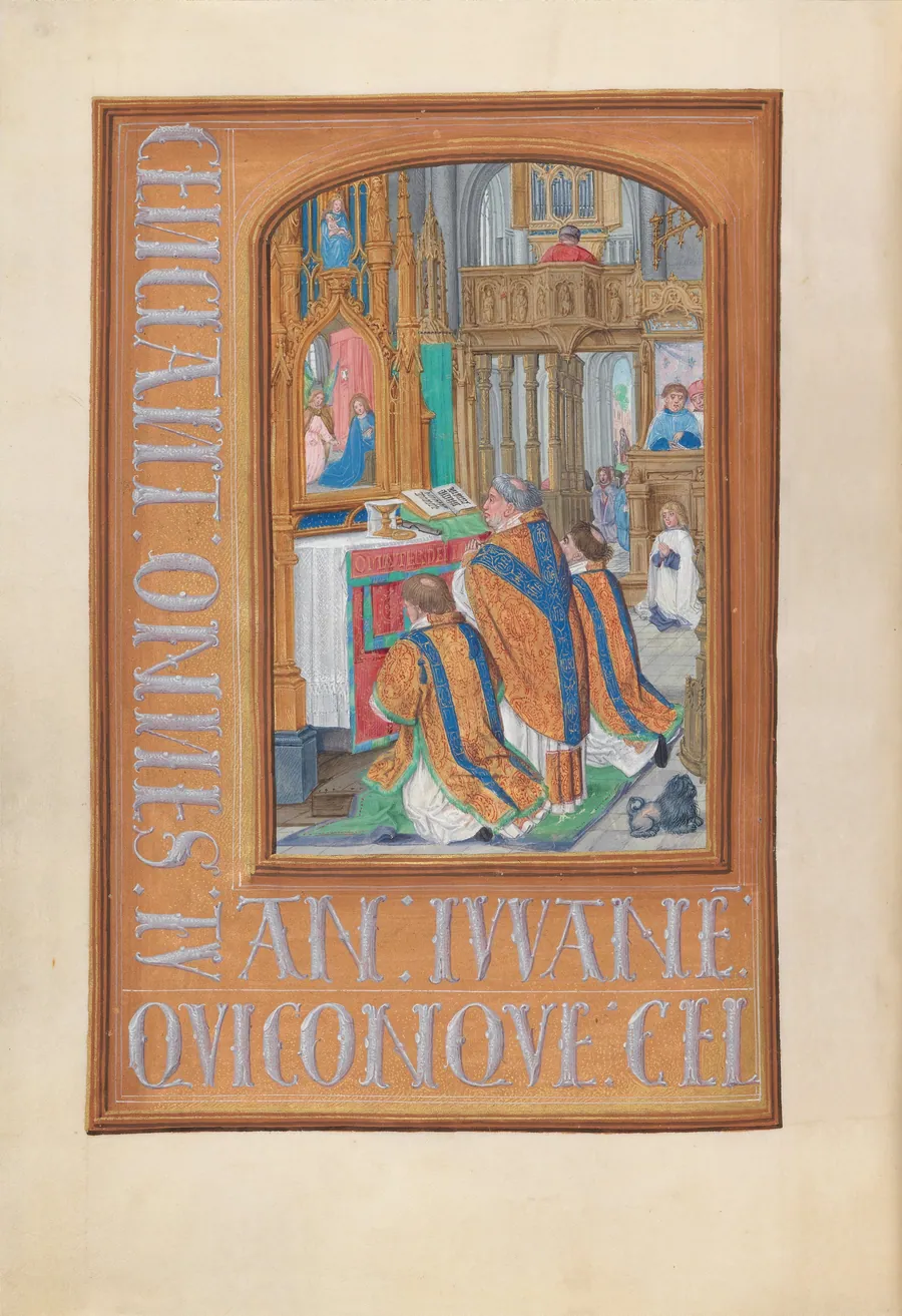 Hours of Queen Isabella the Catholic, Queen of Spain:  Fol. 87v, Celebration of the Mass by Master of the First Prayerbook of Maximillian