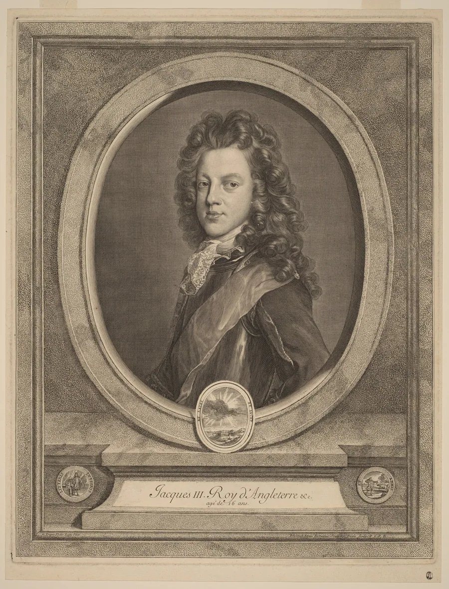 Jacques III, Roy d'Angleterre (James III, Prince of Wales) by Gerard Edelinck