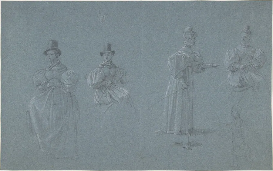 Studies of Horsewomen by Wilhelm von Kobell
