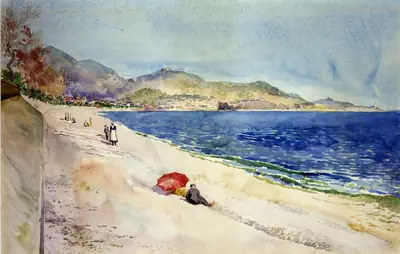 On the Beach below the Promenade des Anglais, Nice, France
