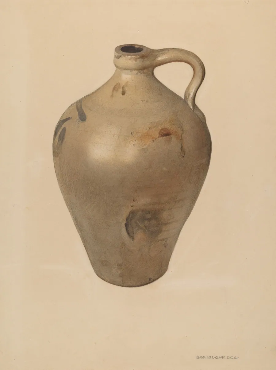 Tan Stoneware Jug by George Loughridge