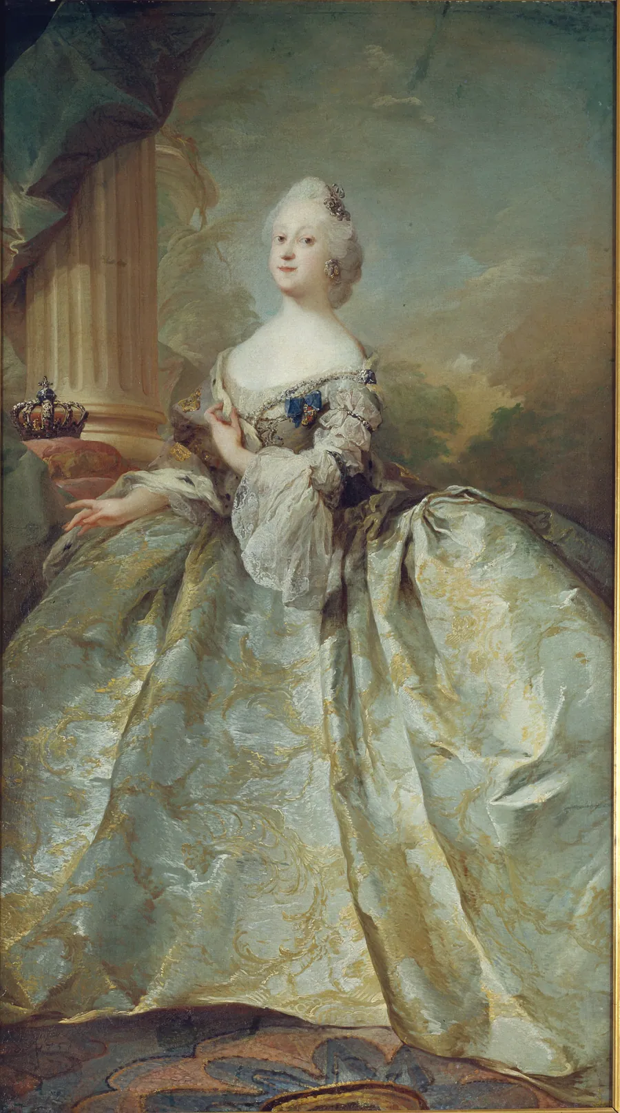 Portræt af Louise, Frederik V's første dronning by C.G. Pilo
