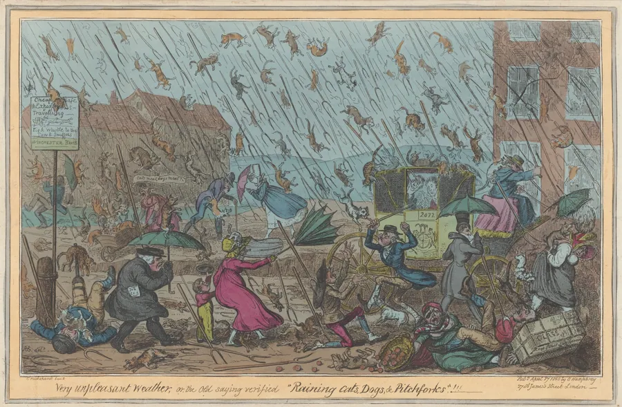 Very unpleasant weather by George Cruikshank
