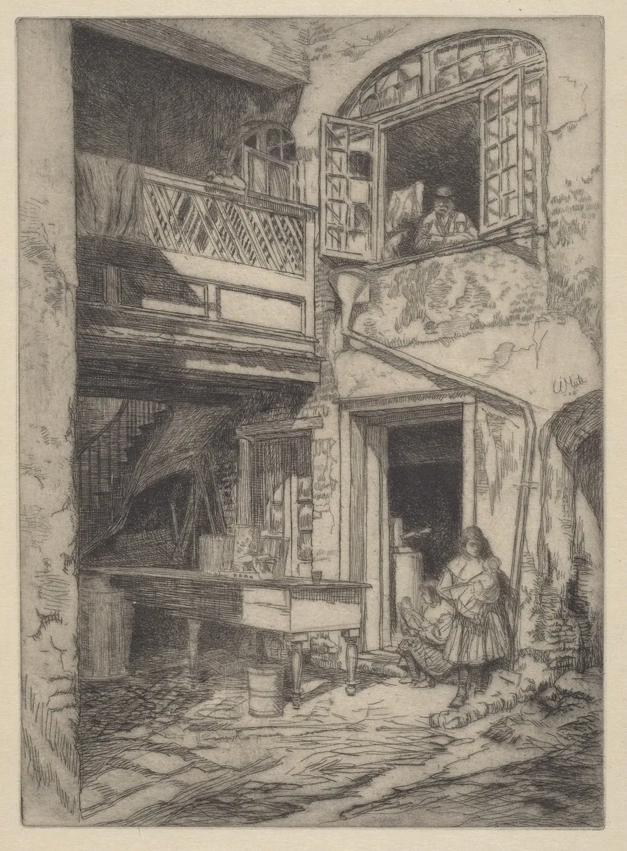 An Old Courtyard (New Orleans) by Charles Henry White