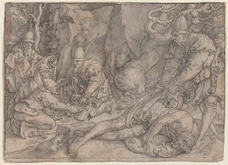 A Man Overpowered By Thieves by Heinrich Aldegrever