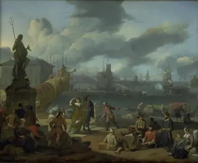 Sydlandsk havn mellem klipper