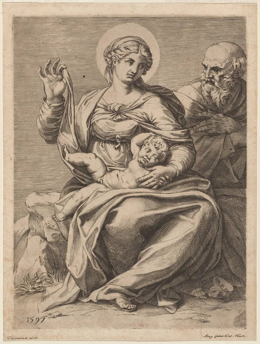 The Holy Family by Agostino Carracci