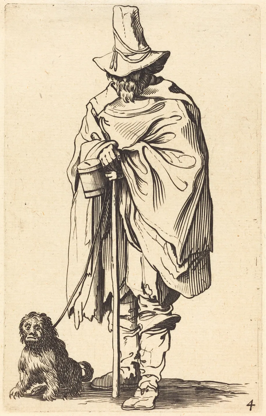 Beggar with Dog by French 17th Century