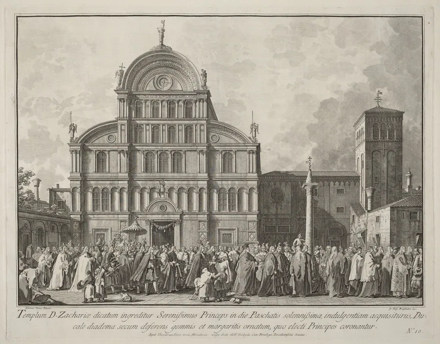 Visit of the Doge to San Zaccaria on Easter Day by Giovanni Battista Brustolon