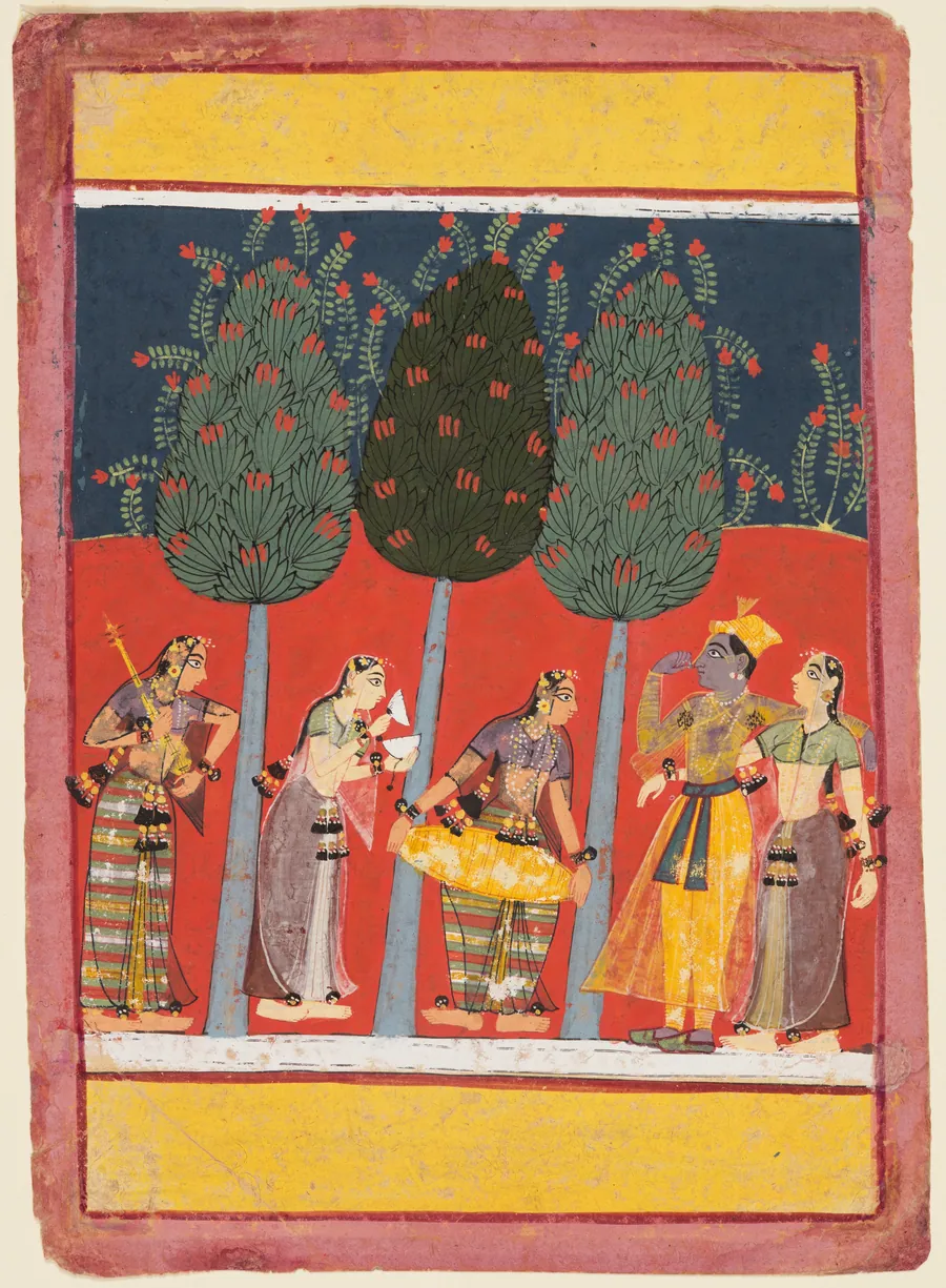 Women Play Music for Radha and Krishna: Chitrini Nayika, from a Rasikapriya