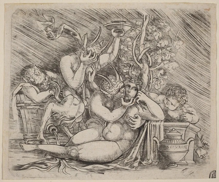 Bacchanalian Scene with Satyrs and a Maenad by Master of 1515