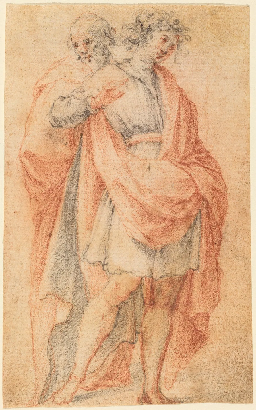 Two Male Figures: A Youth and an Old Man by Florentine 17th Century