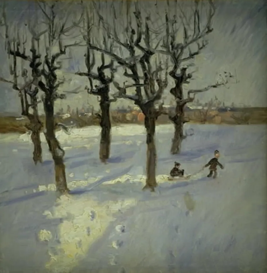Vinterbillede fra udkanten af København by Fridolin Johansen