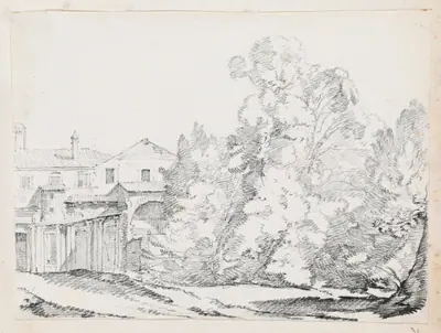 Trees Screening a House Built on Ancient Ruins