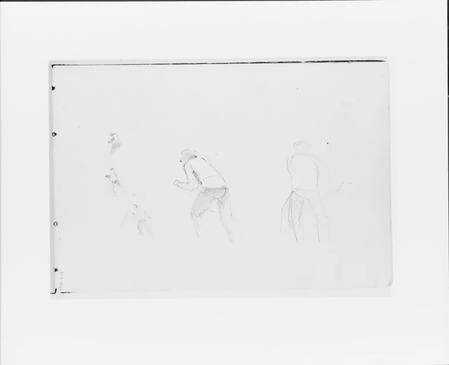 Studies of Field Laborers (from Sketchbook VII) by William Trost Richards