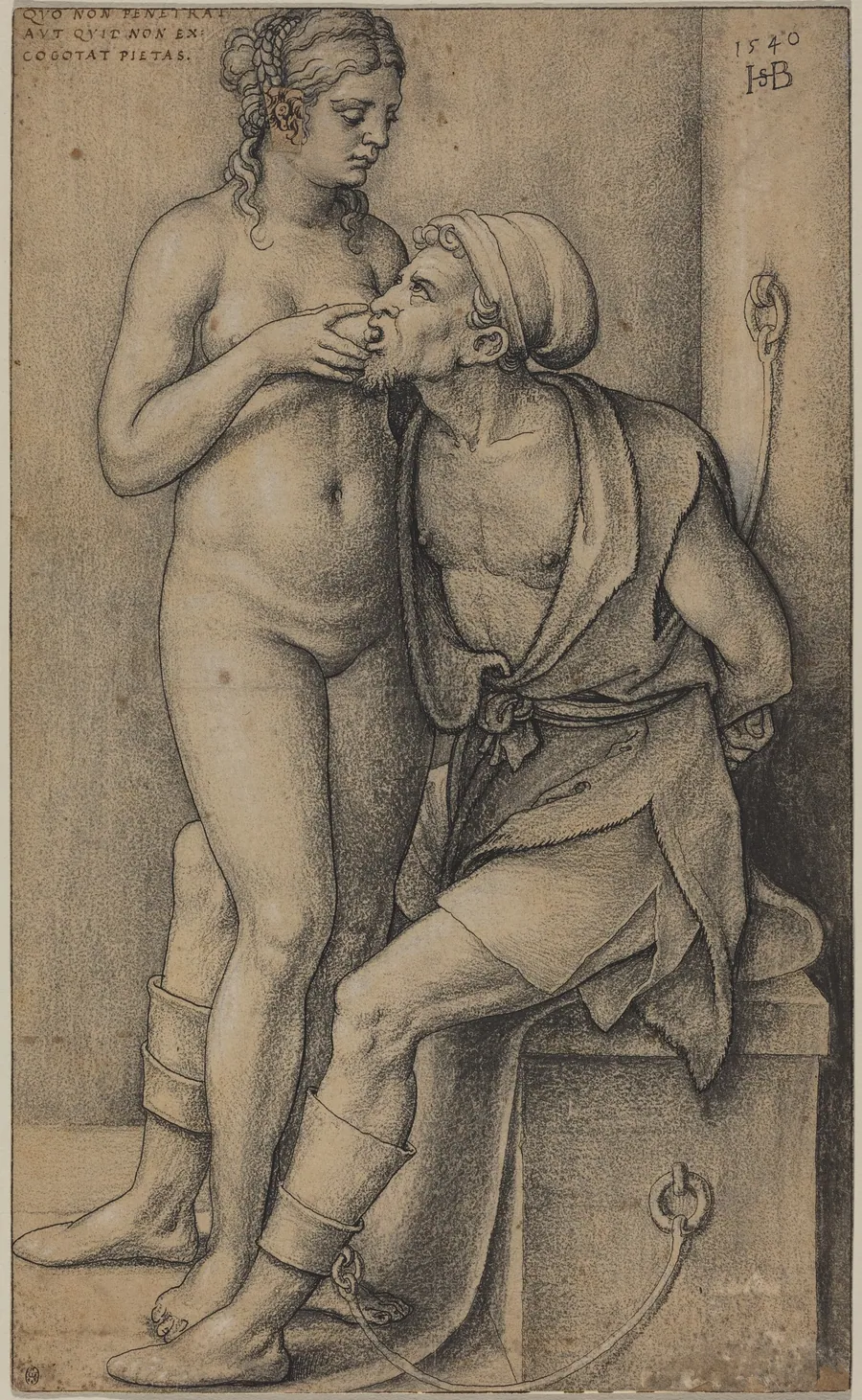 Cimon and Pero (Roman Charity) by Sebald Beham