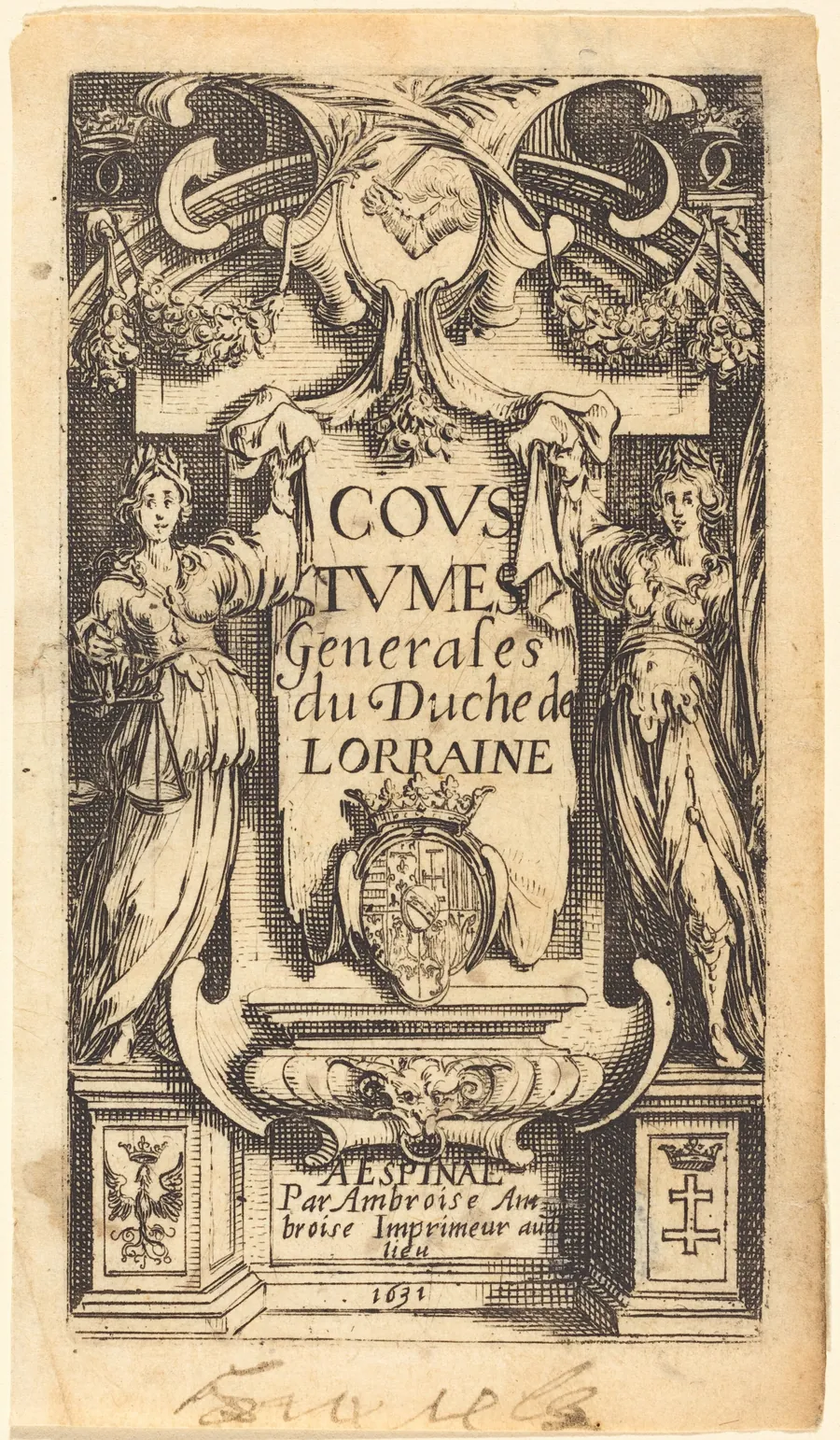 Frontispiece for "The Customs of Lorraine" by Jacques Callot