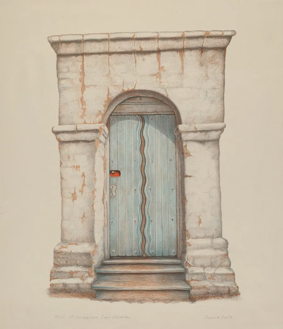 Doorway at Mission San Juan by June Dale