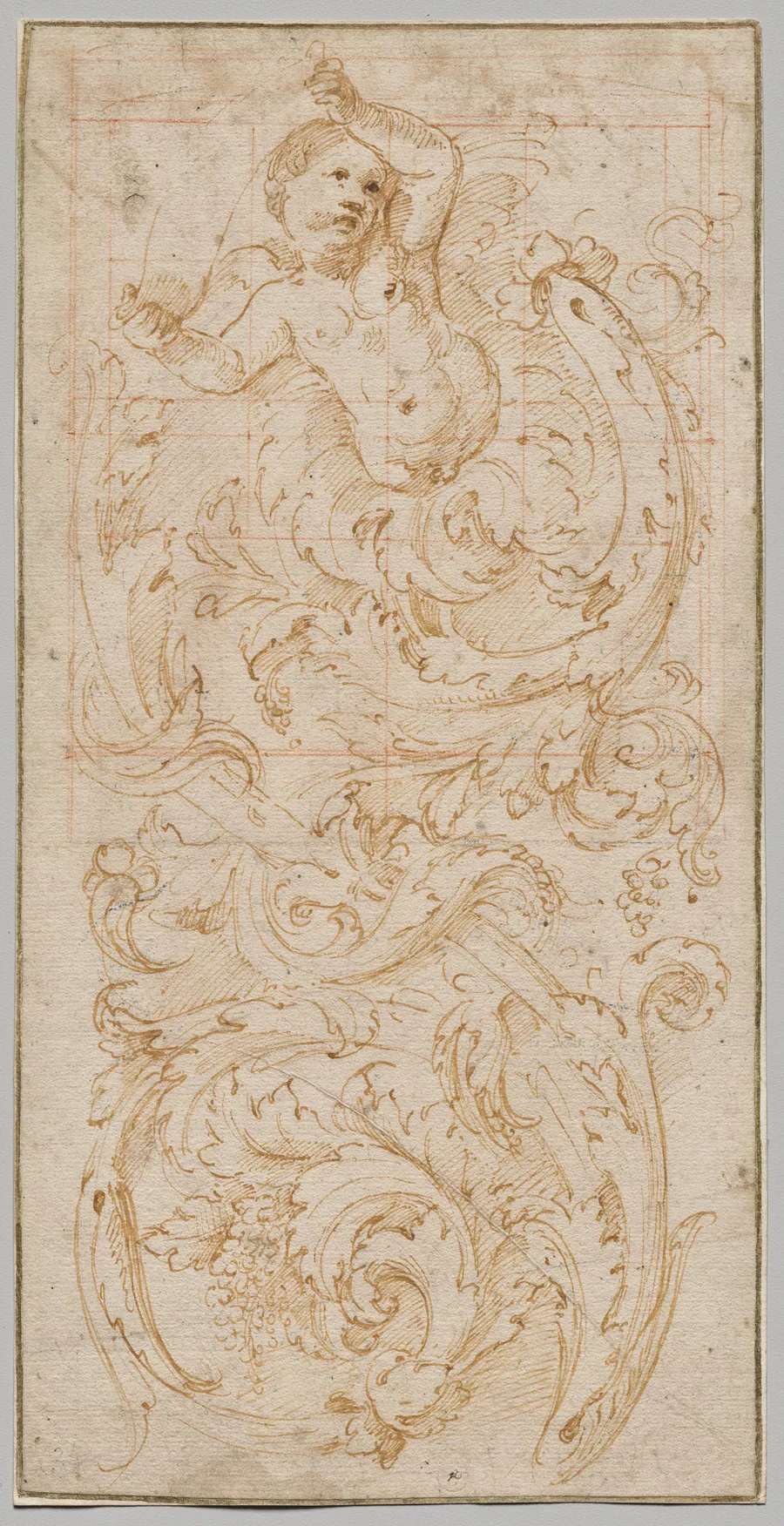 Design for a Frieze with a Putto and Acanthus Leaves by Giulio Romano