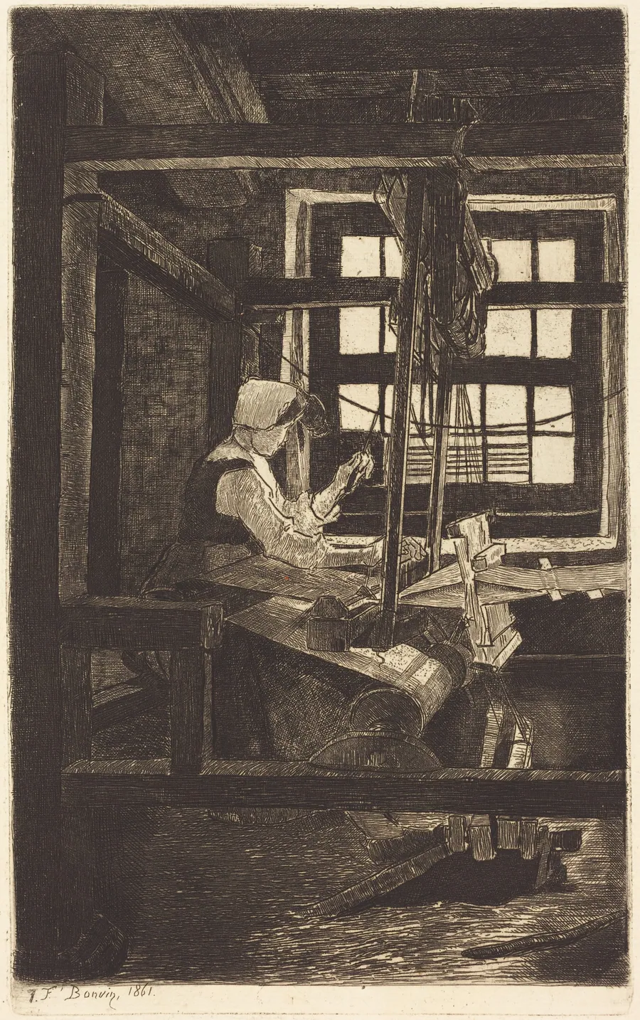 The Weaver (La Tisserande) by François Bonvin