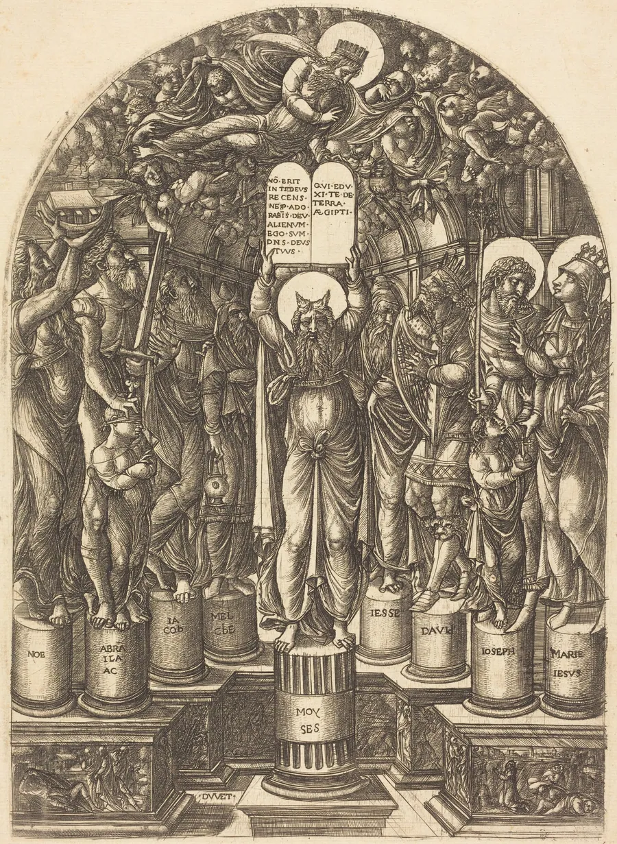 Moses Surrounded by the Patriarchs by Jean Duvet