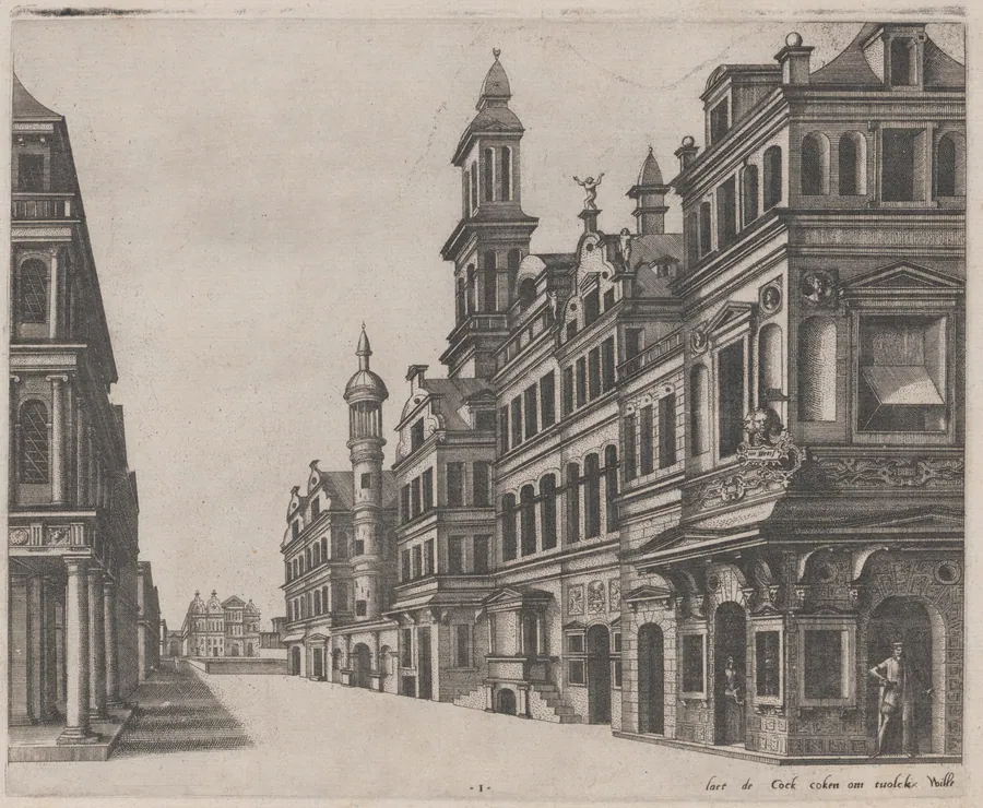 Perspective View of a Street by Lucas van Doetechum