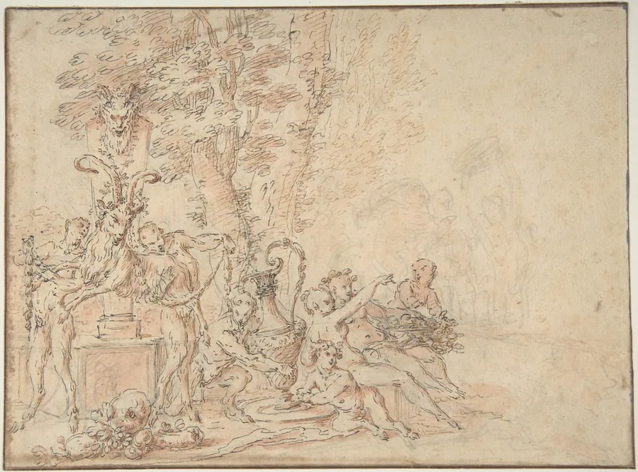 Satyrs Preparing for a Festival by Claude Gillot