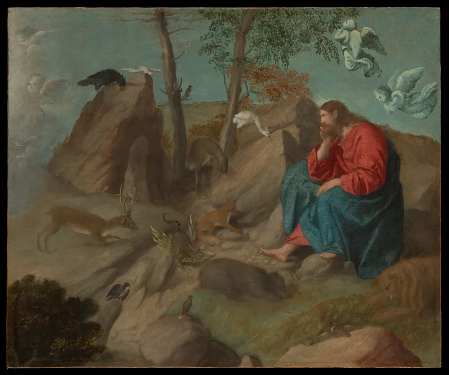 Christ in the Wilderness by Moretto da Brescia (Alessandro Bonvicino)