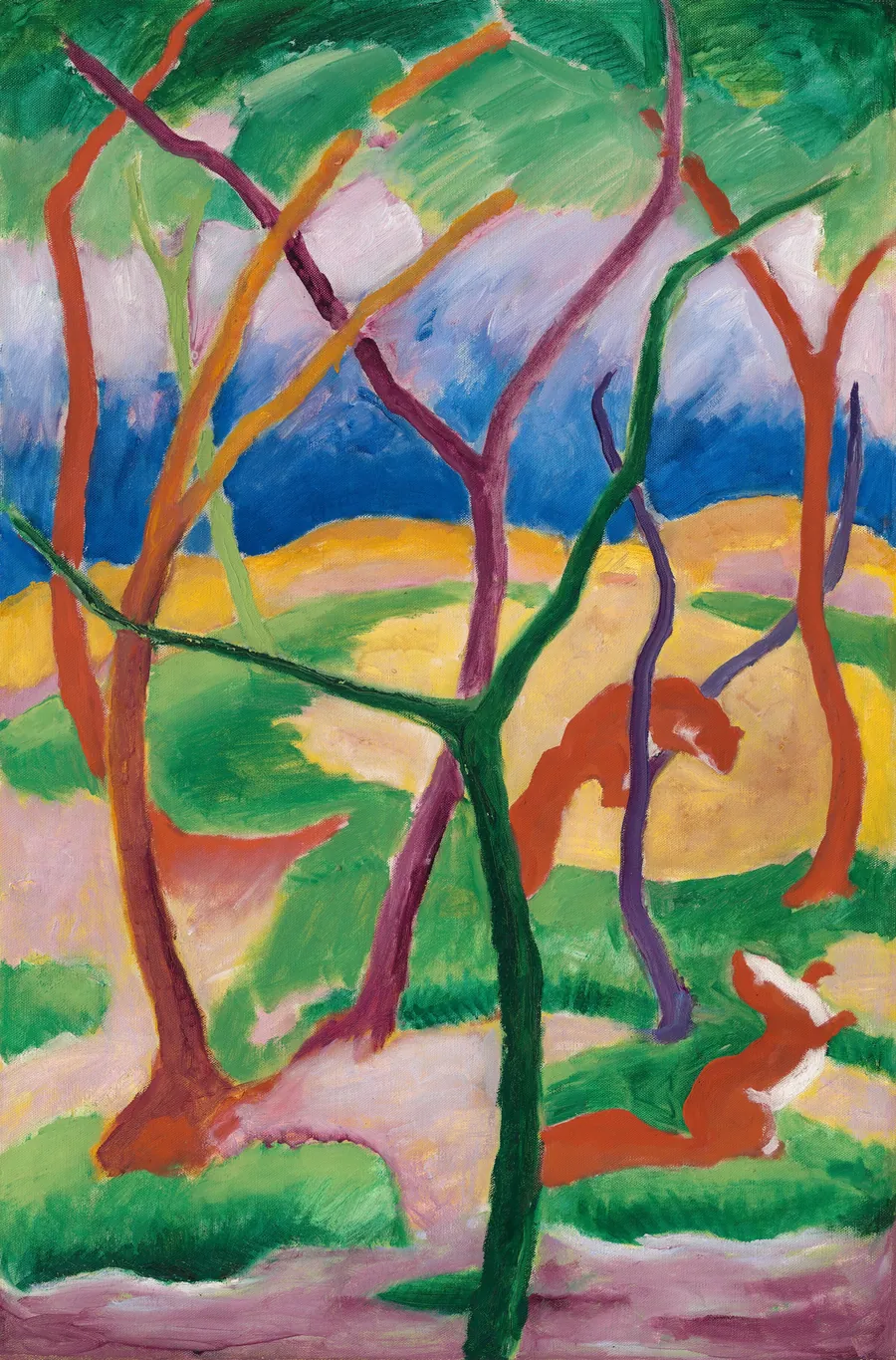 Weasels at Play by Franz Marc