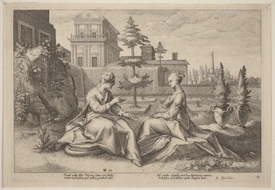 Juno in the Form of Beroe, Warning Semele by Hendrick Goltzius