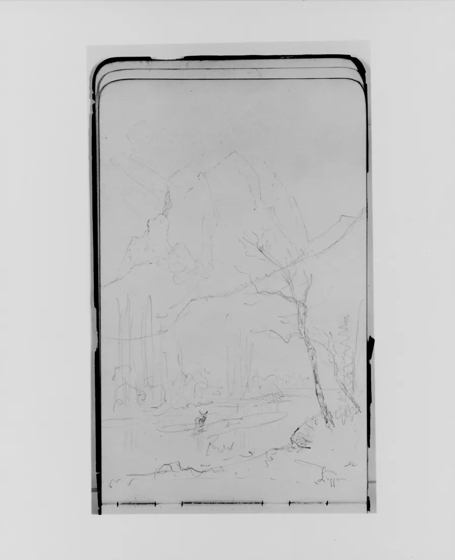 Canadian Mountain Scene (from Sketchbook) by Albert Bierstadt